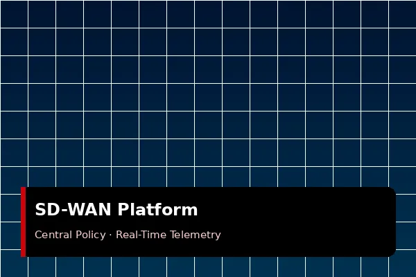 Operations center displaying real-time SD-WAN performance telemetry across enterprise sites on a wall-mounted visualization